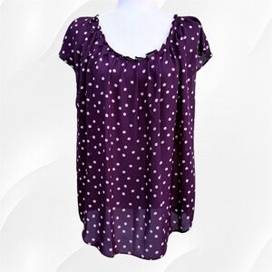 LC Lauren Conrad Purple Polka Dot Blouse